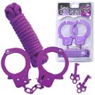 日本NPG＊セックスエクストラ 手錠&ロープ パープル 手銬+棉繩組合-紫